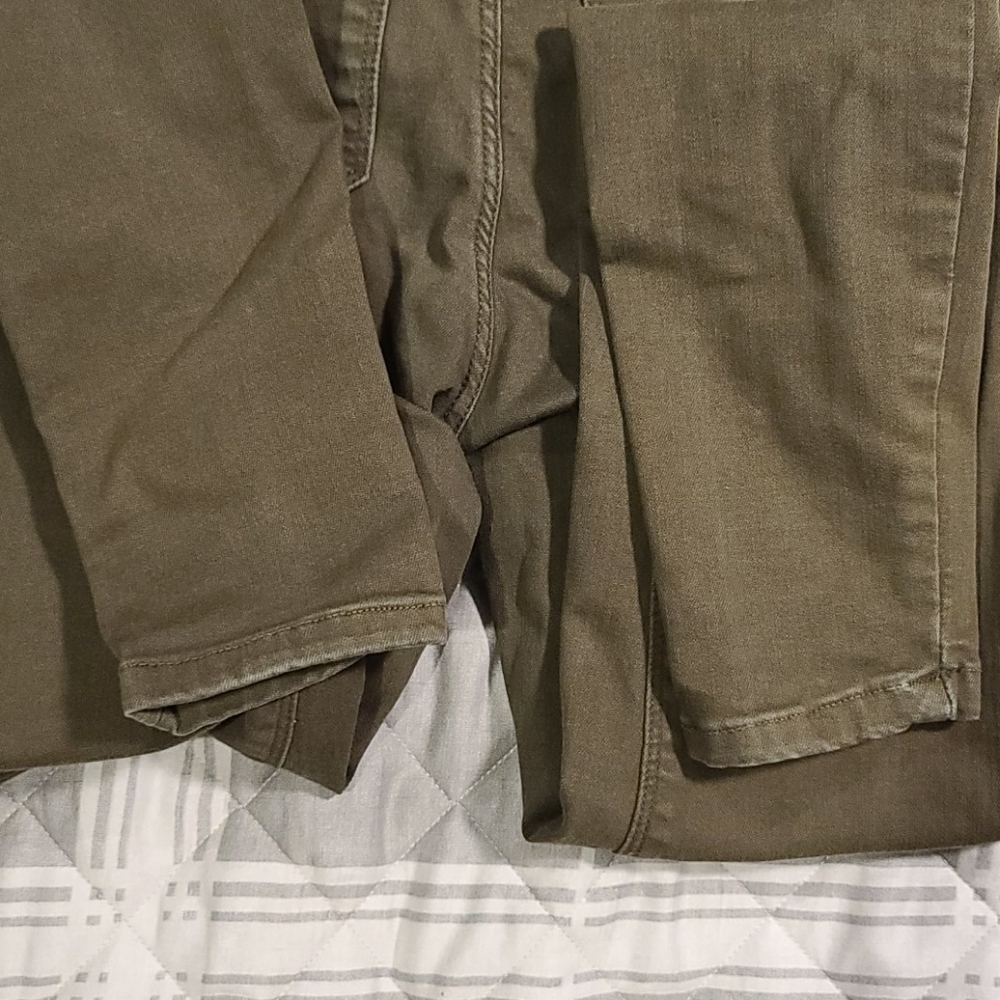 ZARA stretchy high waist jeans in olive green US 2 - Picture 8 of 8